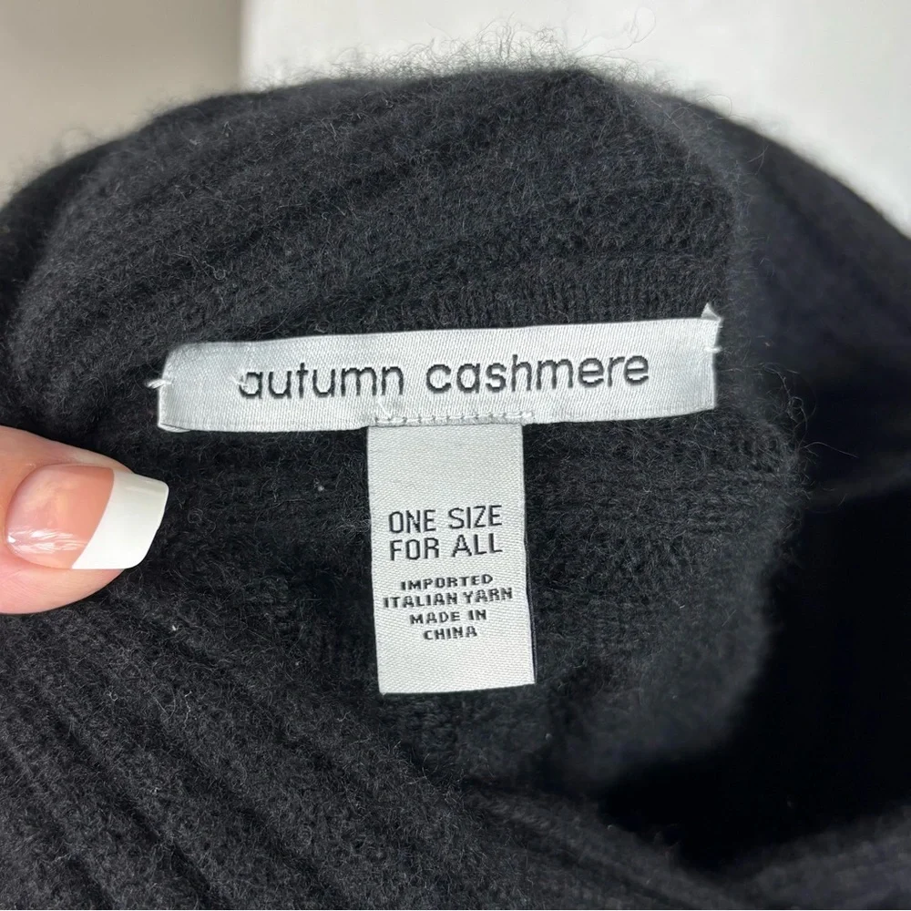 Autumn Cashmere‎ Hybrid Rib Cape Poncho Wrap Shawl OSFM